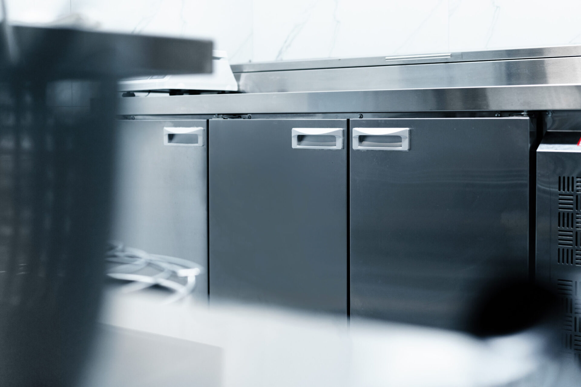 Kitchen appliances in professional kitchen in a restaurant, nobody